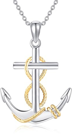 VENACOLY Anker Kette Sterling Silber Anhänger Ankerkette Halskette Nautische Muttertag Schmuck Geschenk für Damen Frauen