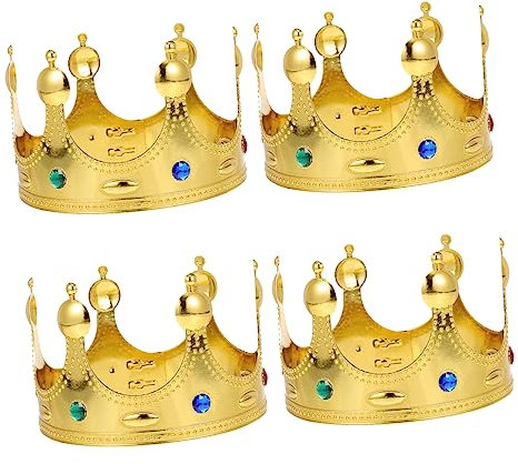 BELLIFFY 4stücke Teiliges Königliches Goldfarbene Prinz Und König Krone Cosplay Für Junge Mädchen Partygeburtstag Bühnenkostüm Festlich Elegant