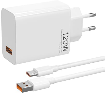 120W Chargeur Rapide USB, pour Xiaomi 14T Pro /14 Ultra/13T Pro /13 Lite/12T/11T, pour Redmi Note 13 P +/12 P +/11 P + etc, avec 6A Câble USB C 2M