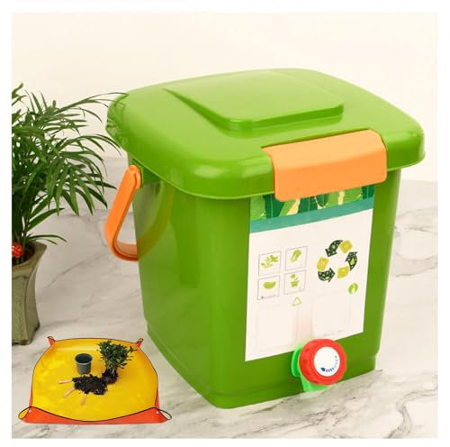 Compost Tumbler with Faucet for Easy Collection of Compost Liquid Outdoor Kitchen Composter with Sealing Cover Easy to Clean 8L Bin Style1 1 Set