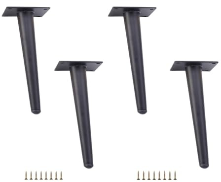 EIOTAZRE Schräge Möbelfüße, 4 Stück 15cm Möbelfüsse, Metall Tischbeine, Möbelbeine, Schrankbeine, Schwarze Tischbeine, Edelstahl, für Tische Sofas TV-Schränke Stühle Schränke Ersatz-Schrankfüße