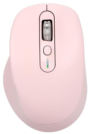 INFINMIND Ratón inalámbrico, Multi-Dispositivo Bluetooth, Receptor USB 2.4G y Doble Bluetooth, Rueda de Desplazamiento 4 direcciones silencioso para computadora, portátil, PC, MacBook, iPad(Rosa