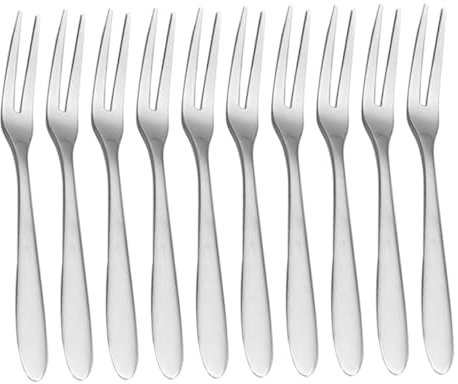 Didiseaon 12pezzi Piccole Forchette in Acciaio Inossidabile Forchette Da Insalata Da Degustazione Per Frutta Torte Antipasti Dessert e Snack