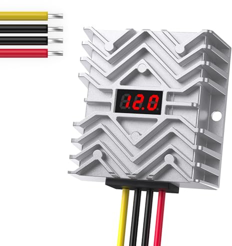 Convertitore step-down DC 24 V a 12 V 30 A 360 W con display a LED, chip di sicurezza MCU, alimentatore impermeabile per auto, camion, barca, solare, golf cart