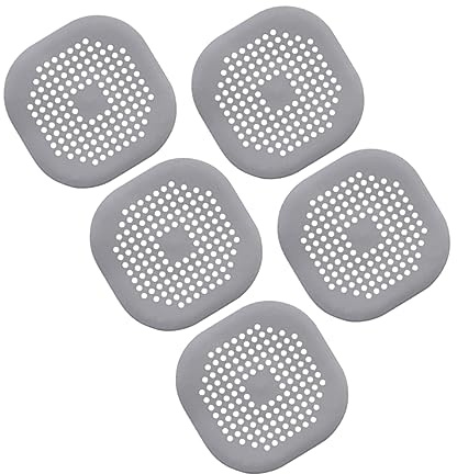 DIYEAH Filtre D'évier Cuisine Anti-colmatage En Silicone Gris 5 Pièces Crépine Drain Cheveux Pour Salle De Bain Et Bain