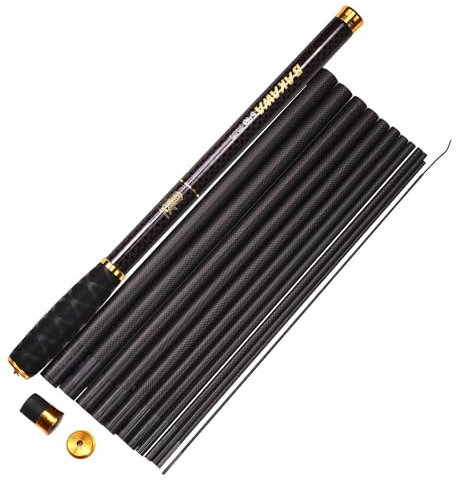 TUANZUN Teleskoprute,Angelrute,Fishing Stipprute Teleskop Angelrute Stream Hand Pol Karpfen 1.8/2.7/3.6/5.4/630CM Tragbare Pesca(4.5 M)
