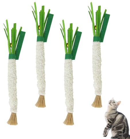 WOUYTPE 4 Stück Katzenminze Sticks, Kauspielzeug Katze, Katzen Interaktives Spielzeug, für Katzen Zum Spielen und Um Langeweile zu Vertreiben, Zur Zahnreinigung und Mundpflege, Kratz- und Bissfest
