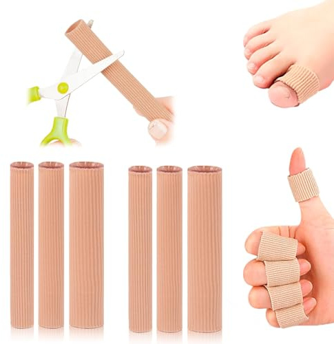 Set di 6 protezioni per dita in silicone, punta tagliabile, punta per dita in gel per protezione dalla pressione, punta grande e alluce, bendaggio flessibile contro vesciche, calli, calli