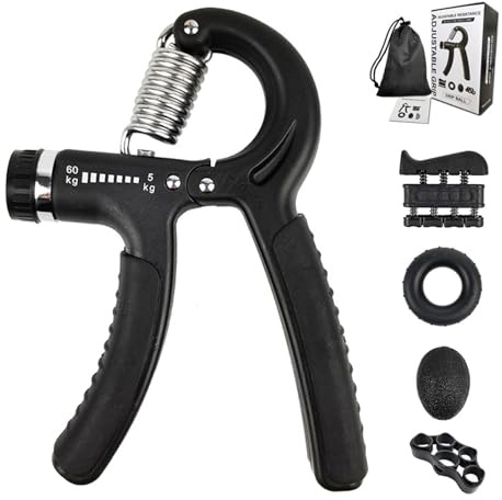 Wixovo 5er Set Handtrainer Fingertrainer, Griffkraft Trainer Trainingsset,Einstellbarer Widerstand 5-60kg, Fingertrainer, Hand Unterarm Trainingsgerät, Für Sportler und Wiederherstellung der Hand