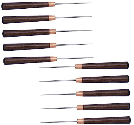 UKCOCO Herramienta de Punzón de Madera 10 Piezas para Costura Perforar y Posicionar para Manualidades y Proyectos de Bricolaje