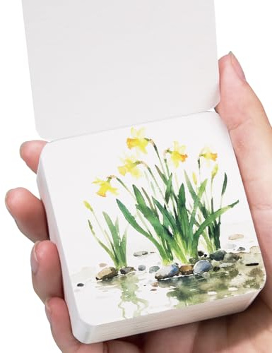 Lightwish Quadratisches Aquarellpapier, 100% Baumwolle säurefrei Hot Press Aquarell-Skizzenbuch, 60 Blatt 6,5 × 6,5 cm beidseitig geleimtes Papier