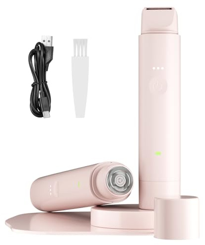 Lady Shavers for Women - 2 in 1 Wet & Dry Electric Shaver - Painless Cordless Bikini Trimmer Women - Rechargeable Electric Razor Bikini Trimmer for Pubic Hair/Legs/Armpit/Lip/Chin/Face Hair Removal