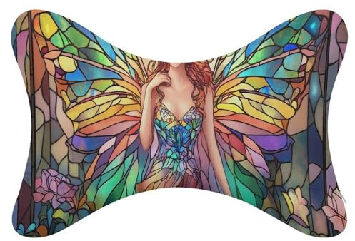 Jubonexis Lot de 2 coussins de nuque en forme de fée avec ailes pour siège de voiture