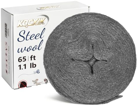 Stahlwolle #000, 20m (0,5 kg), grob für effektive Mäuseabwehr | Großpackung Stahlwolle-Rolle, Gegen Ratten & Lückenfüller, Für Haus, Wand, Garten, Küche und Garageleitungen