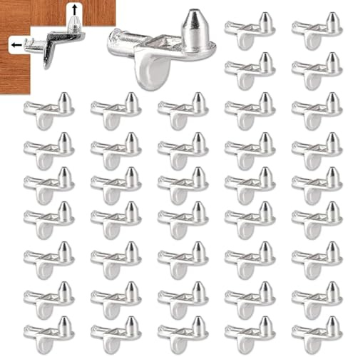 40 Stück Regalbodenträger 5mm, Bodenträger für Einlegeboden Halter, Regalbrett Halterung, Regalbodenhalter, Fachbodenträger, Regalstifte, Regalbretthalter für Regalböden Träger Schrankbretter Halter
