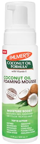 Palmer's Coconut Oil Formula Foaming Hair Mousse with Vitamin E (7.1 Fl Oz), Moisture Boost Styling Mousse for Curly, Wavy or Straight Hair, Defines Curls, Adds Shine, Nourishes Strands, Flexible Hold