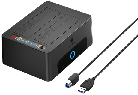 ICY BOX Hard Drive Docking Station Dual Bay USB 3.0 to SATA with Duplicator/Offline Clone Function External Hard Drive Dock for 2.5''/3.5'' HDD SSD Max Up to 60TB (30TB*2) Support UASP Plug&Play