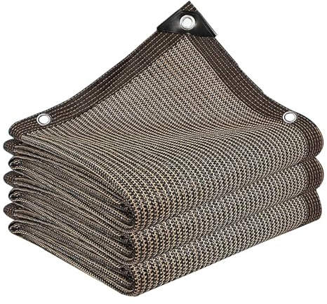 Rete ombreggiante ad alte prestazioni, con tasso di ombreggiatura dell'85%, per piante da patio, auto e pollai, telone marrone traspirante (da 1 x 2 m a 11 x 12 m)