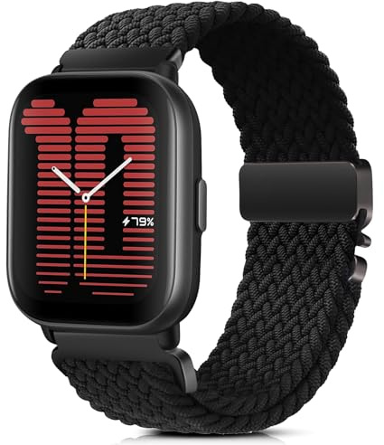 RUIMAYA Bracelet de Montre Connectée Compatible avec Amazfit Active 2 Square/Active 2/Active, Bracelet Montre 20mm Bracelet de Montre Élastique Tressé pour GTS 4/3/2/GTS 4 Mini/2 Mini/GTR 42mm/Pop