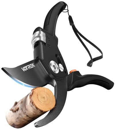 VOTREK Bypass Secateurs for Small Hands with Continuously Adjustable Grip | SK5 Steel Blade, Sealed Spring, 21.5cm Professional Pruning Shears for Rose, Branch, Garden Pruner Scissor, Bonsai Cutters