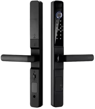 Tuya – serrure électronique WiFi for porte coulissante en aluminium, étanche, for maison, mot de passe, application, Code de carte IC, serrure biométrique à empreintes digitales(B-3585-Long)