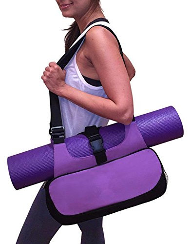 TuToy Yoga Mat Canvas Bag Multifunktionale Rucksack Schulter Messenger Sport Taschen Für Frauen Fitness-Seesack-Lila