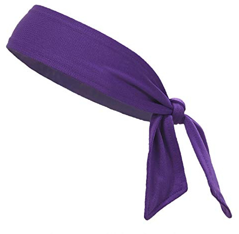 Headbands Tie on Headband for Women Men Running Athletic Hair Head Band Elastic Sports Sweat Basketball Sweatband Stetchy Yoga Workout Sweatbands Adjustable Non-Slip Moisture Wicking (Purple)