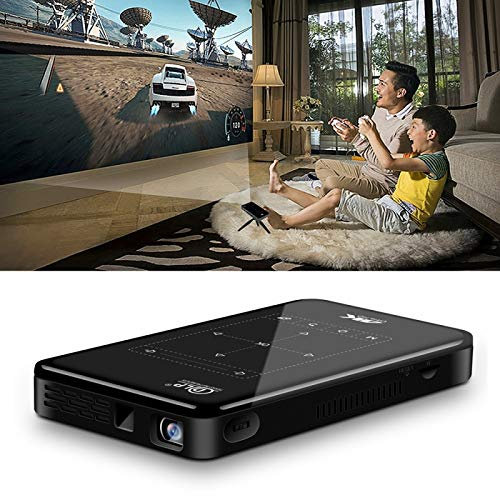 4K DLP portátil Ultra Mini Proyector inteligente de alta definición con control remoto por infrarrojos, Amlogic S905X 4-Core A53 hasta 1,5 GHz Android 6.0, 1 GB + 8 GB, soporte 2.4G / 5G WiFi, Bluetoo
