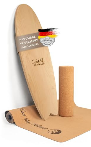 JUCKER HAWAII Balance Board Homerider Local Wave - Indoor Surf und Trick Balanceboard für Kinder Erwachsene & Profis - Balanceboard Set mit Korkrolle und Korkmatte