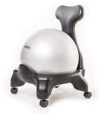 Kikka Active Chair - Sedia Ergonomica con Palla Gonfiabile (Grigia, Standard)