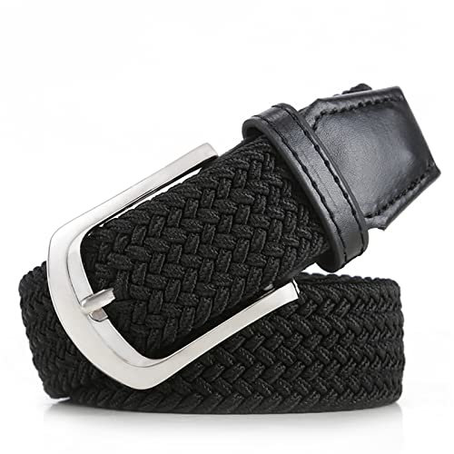 Unisex Männer Frauen geflochtener Gürtel Stretchgürtel, elastische Gürtel geflochtener Stoffgürtel Bunte gewebte Gürtel für lässige Jeanshosen mit Dornschließe,M-130CM