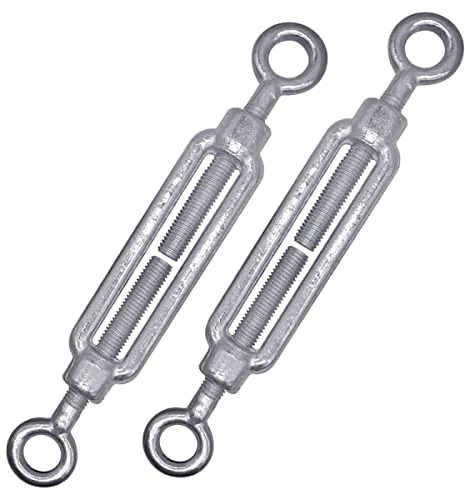 Confezione da 2 tenditori M12, tenditori regolabili per occhio e occhio, tensione del cavo della corda (2 pezzi, M12)