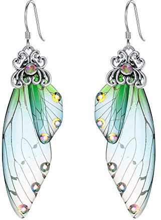 Clearine Schmetterling Flügel Ohrringe Strass Kristall Haken Tropfen baumeln für Damen