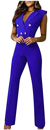 WOXIHUAN Jumpsuit Donna Estate Tuta Tutina Elegante Tuta Elegante Pantaloni Lungo Tuta Vita Alta Tuta Tinta Unita Playsuit Tuta Cerimonia Cocktail Overall Monopezzi Tutine Elegante Tuta Donna Casual