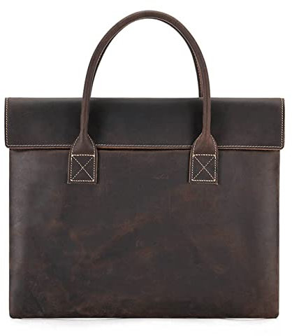 Herren Laptoptasche Arbeitstasche Handtasche, Männer Business Laptop Satchel Messenger Bag Vintage Crossbody Tasche Büro Aktentasche Arbeit Handtasche Crazy Horse Leder Umhängetasche Laptop Businessta