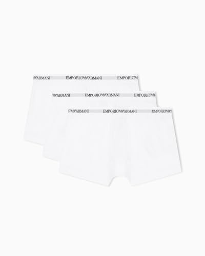EMPORIO ARMANI Man's Core Logoband 3-Pack Trunk, White, M
