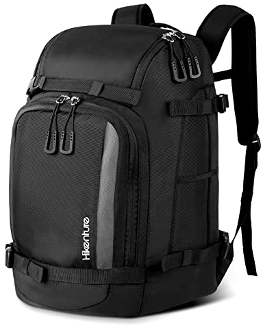 HIKENTURE Skischuhtasche Rucksack mit Helmfach, 50L Skirucksack Skischuhrucksack mit Ski Helmtasche, Skitasche Siksack für Skistiefel, Schlittschuhe, Skibrille, Snowboard, Inline-Skates-A2