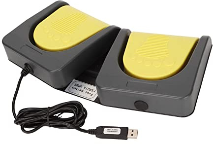 Interruttore a Doppio Pedale USB, Pedale Interruttore Meccanico USB Cablato da 2 M Funzioni Personalizzate Programmabili per Tastiera Mouse PC Laptop