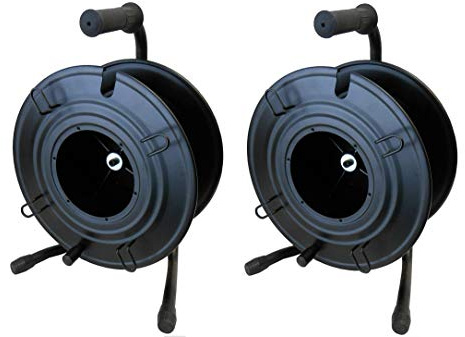 Audio2000'S ADC271BP2 Dual-Pack Heavy-Duty Portable All Metal Cable Reel/Cord Reel, Capacity: 722 feet of 6mm Cord