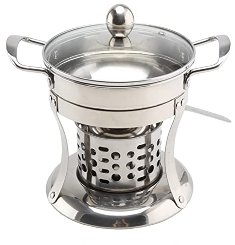 Camping Cookware Set, Camping Spirit Cooker, Stainless Steel Alcohol Stove With Pot, Portable Camping Spirit Cooker for Indoor Use and Outdoor Camping