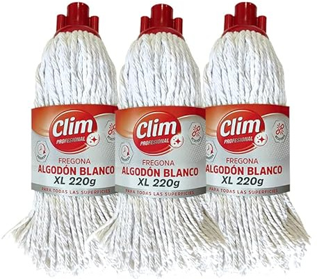 Clim Profesional Extra saugfähiger und extra robuster Wischmopp aus Baumwolle, 220 g, für alle Arten von Böden
