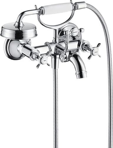 hansgrohe AXOR Montreux 2-Griff-Wannenarmatur Aufputz, 16540330, Farbe: Polished Black Chrome
