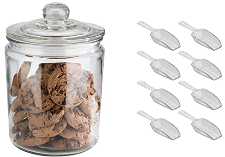 APS 82251 JAR de stockage classique & iDesign pelle cuisine pour 1 cuillère à soupe, petite mesurette en plastique, pelle alimentaire en lot de 8 pour doser la farine, les épices ou la lessive
