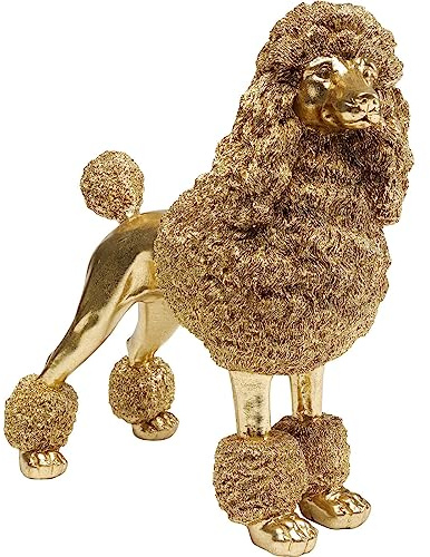 Kare Design Deko Figur Mrs Poodle, Gold, 34x32x16cm (H/B/T)