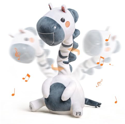 TUMAMA KIDS Tanzendes Sprechendes Zebra,Elektronisches Weiches Plüschspielzeug mit Aufnahme und Wiederholung, Singendes Interaktives Babyspielzeug für Kleinkinder, Jungen, Mädchen, Geschenke