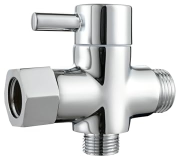 Tecmolog Robinet WC 3 Voies en Laiton Valve Inverseur de Douche 3/8 pour Toilette, Chromé, DSF007F