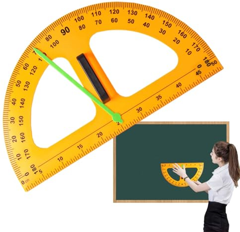 Grande goniometro per insegnanti, goniometro per insegnanti, goniometro per insegnamento, goniometro per matematica, strumento di misurazione per lavagna cancellabile a secco, strumento