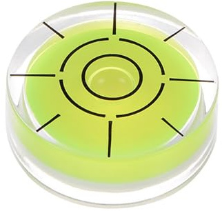 sourcing map Nivel de burbuja redondo de 32 x 12 mm, mini niveles circulares de precisión para nivelar cámara, trípode, telescopio, taller, tocadiscos, color lima