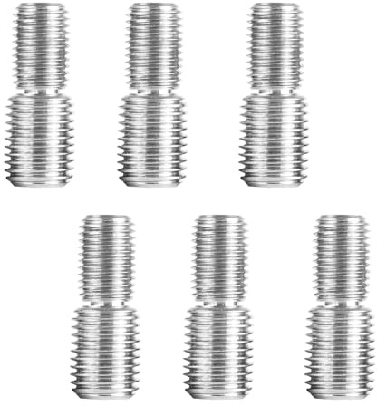 6 Stück Bolzenschraube mit Doppelgewinde, M10x20mm bis M12x20mm Doppelend Gewindestiftschrauben Gewindeadapter aus 304 Edelstahl für Holzgelenk Möbelbeine