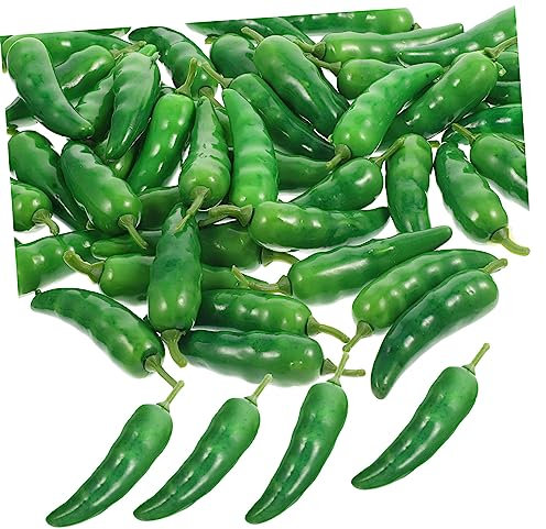 Cabilock 100 STK Simulation Kleiner Pfeffer raumdeko Künstlicher Pfeffer falscher Chili lebendige Pfeffermodelle Mini- Restaurant-Display-Gemüse gefälschter Gemüsepfeffer Plastik Green